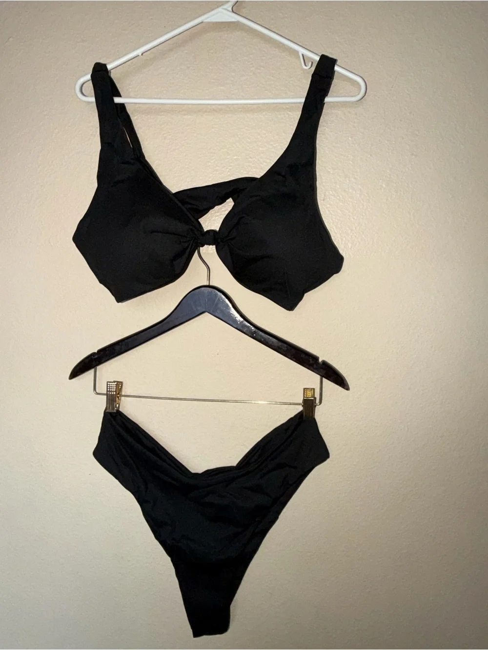 New Classic Black V-Waist Bikini Set - Women Swim XXL